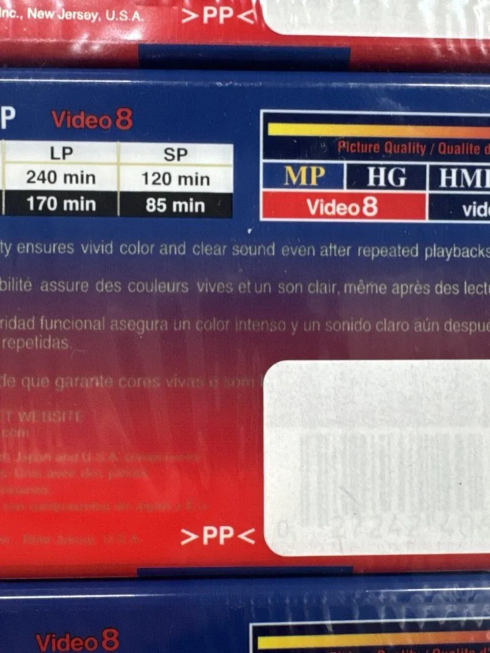 SONY Video 8 MP 120 min 8mm Standard Grade P6-120MP Tapes 3 Pack NEW SHIPS FREE